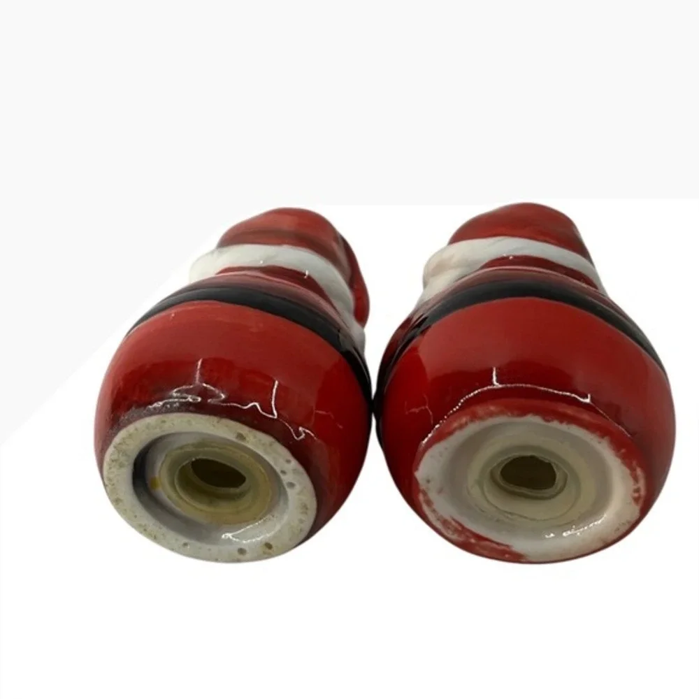 Unbranded Santa Salt‎ Pepper Shakers OS Red Good Ceramic Christmas Holiday Decor